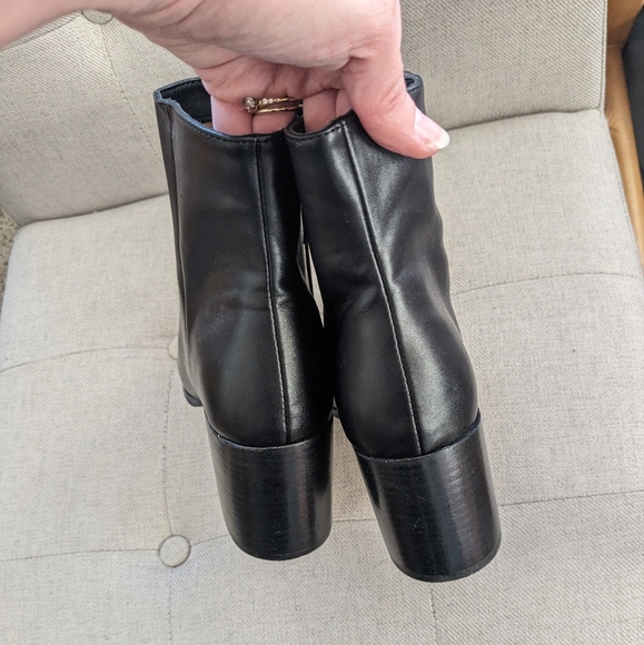 PAOLO Sadie Black Block Heeled Pointed Toe Slim Shaft Dress Boots Shoes Size 9 - Picture 7 of 10